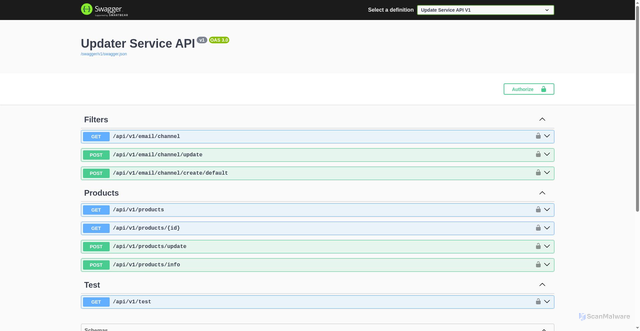 Security scan screenshot of https://update.inpixio.com