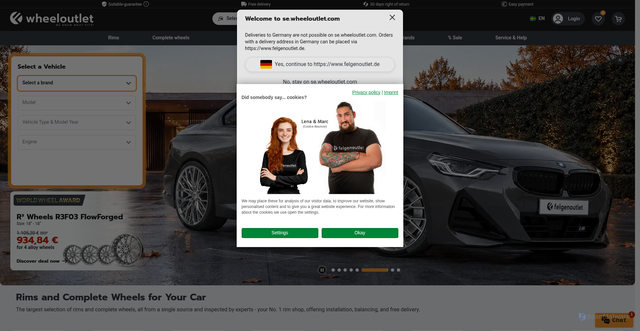 Security scan screenshot of https://www.se.wheeloutlet.com