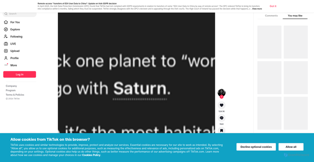 Security scan screenshot of https://vt.tiktok.com/ZS9c687pa/