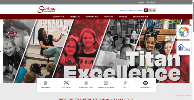 Security scan screenshot of https://www.southgateschools.com/