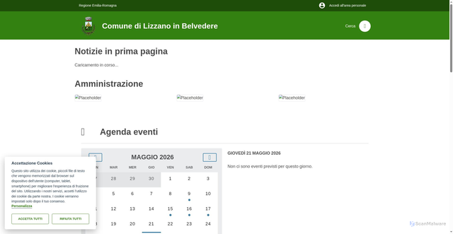 Security scan screenshot of https://www.comune.lizzano.bo.it