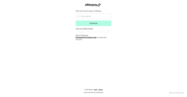 Security scan screenshot of https://secure-afterpay.com.au