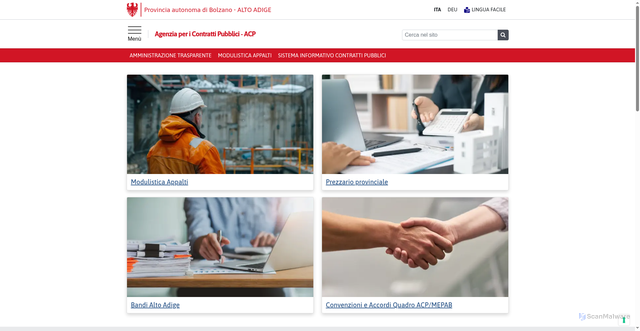 Security scan screenshot of https://contratti-pubblici.provincia.bz.it/it/home