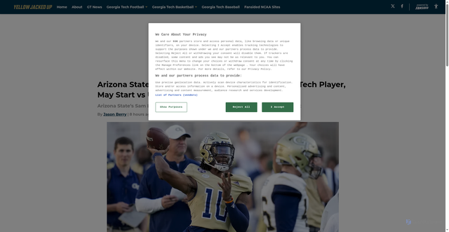 Security scan screenshot of https://yellowjackedup.com/former-georgia-tech-6th-year-senior-could-start-for-arizona-state-at-utah-01k7762k3rj5