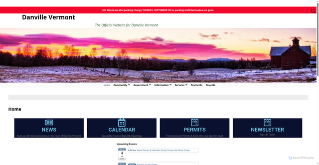 Security scan screenshot of https://danvillevt.gov/