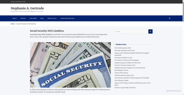 Security scan screenshot of https://stephanieagertrude.pages.dev/bdwks-social-security-2025-limitless-bwymd/