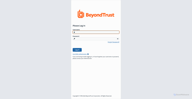 Security scan screenshot of https://jsmsefdv.ps.beyondtrustcloud.com