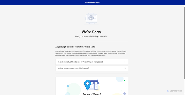 Security scan screenshot of https://lottery.mt/lottery-results