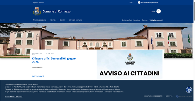 Security scan screenshot of https://www.comune.comazzo.lo.it