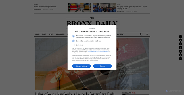 Security scan screenshot of https://bronx.com/
