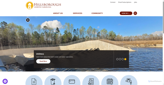 Security scan screenshot of https://www.hillsboroughnc.gov/