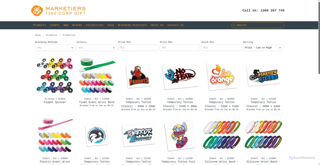 Security scan screenshot of https://marketiersonline.com.au/category/promotion