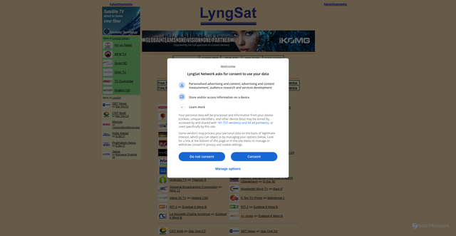 Security scan screenshot of https://www.lyngsat.com