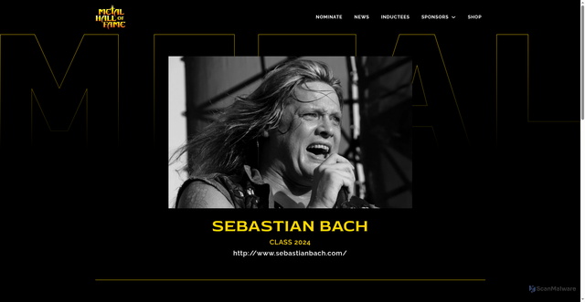Security scan screenshot of https://metalhalloffame.org/inductees/sebastian-bach/