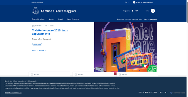 Security scan screenshot of https://www.comune.cerromaggiore.mi.it/