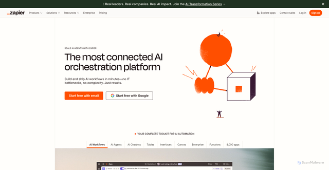 Security scan screenshot of https://zapier.com/