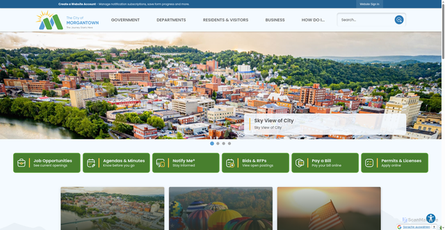 Security scan screenshot of https://morgantownwv.gov/