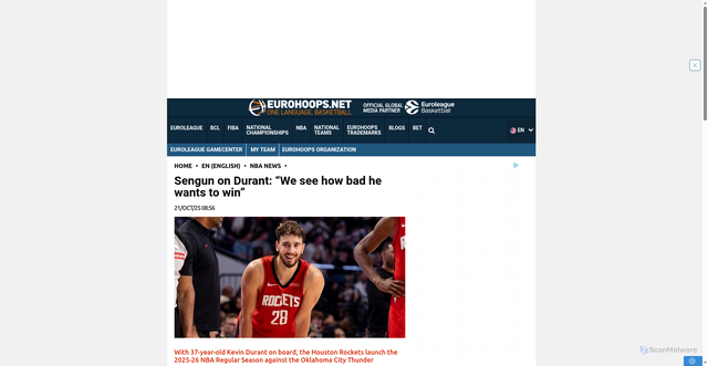 Security scan screenshot of https://www.eurohoops.net/en/nba-news/1883513/alperen-sengun-talks-kevin-durant-houston-rockets-nba/