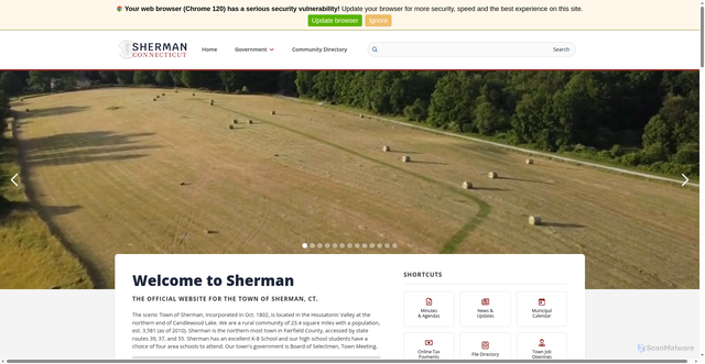 Security scan screenshot of https://www.shermanct.gov/