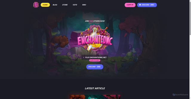 Security scan screenshot of https://enchantedmc.net
