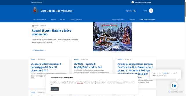 Security scan screenshot of https://www.comune.roevolciano.bs.it/