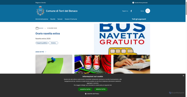 Security scan screenshot of https://www.comune.torridelbenaco.vr.it