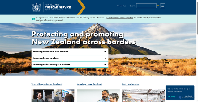Security scan screenshot of https://www.customs.govt.nz/