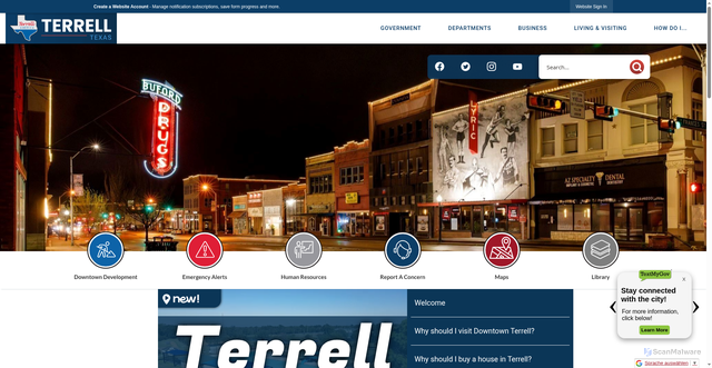 Security scan screenshot of https://terrelltx.gov/