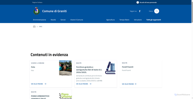 Security scan screenshot of https://www.comune.graniti.me.it