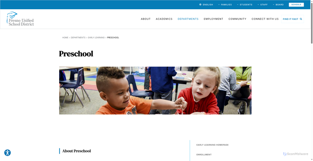 Security scan screenshot of https://www.fresnounified.org/departments/early-learning/preschool