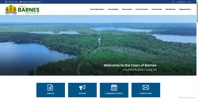 Security scan screenshot of https://townofbarneswi.gov/