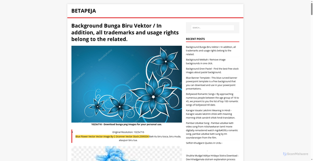 Security scan screenshot of https://ratapejak.pages.dev/post/background-bunga-biru-vektor/