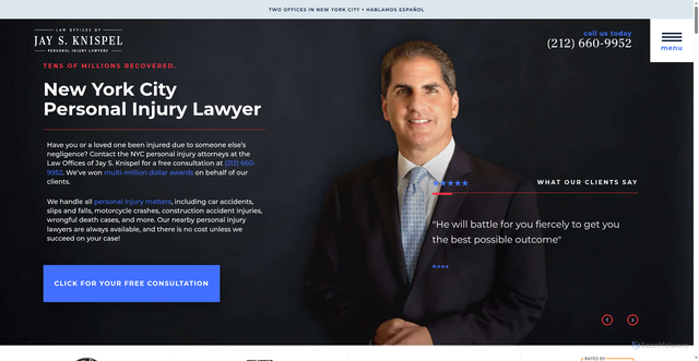 Security scan screenshot of https://jknylaw.com/