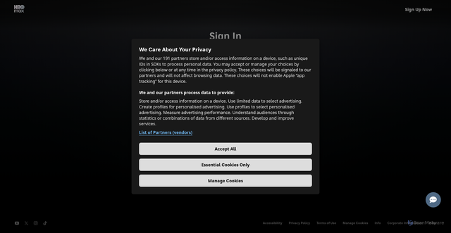 Security scan screenshot of https://auth.prd.beam.discomax.com