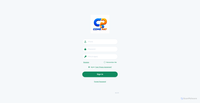 Security scan screenshot of https://www.comepay-support-help-sucre.vercel.app/