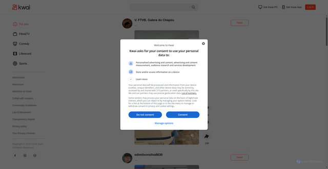 Security scan screenshot of https://web-k.region.kwai.com