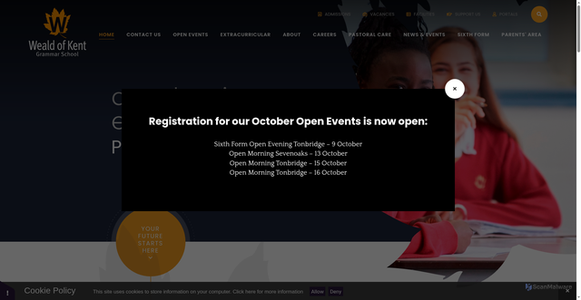 Security scan screenshot of https://www.wealdofkent.kent.sch.uk/