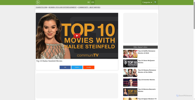 Security scan screenshot of https://zakruti.com/fanjoy/best-movie-reviews/video-18294