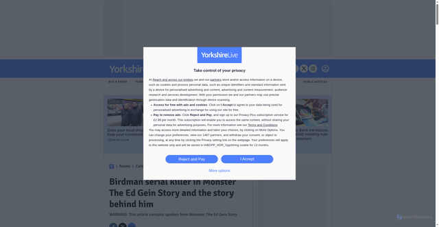 Security scan screenshot of https://www.examinerlive.co.uk/news/tv/birdman-serial-killer-monster-ed-32634069