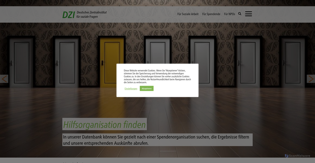 Security scan screenshot of https://www.dzi.de/