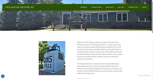 Security scan screenshot of https://www.villageofdexterny.gov/