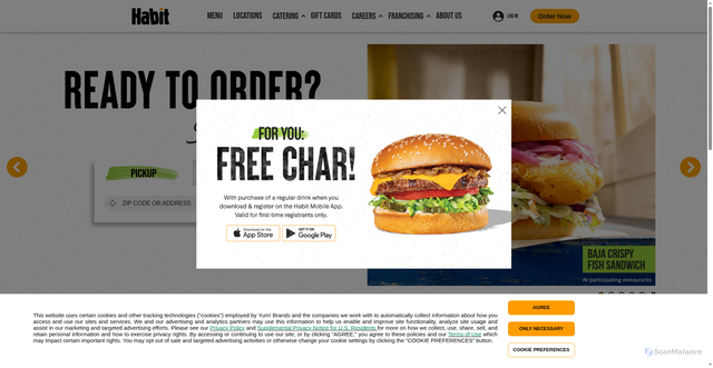 Security scan screenshot of https://habitburger.com
