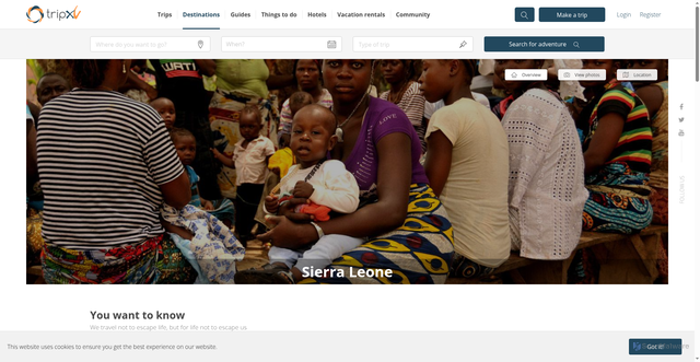 Security scan screenshot of https://www.tripxv.com/destinations/Sierra-Leone