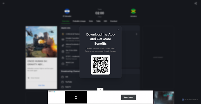 Security scan screenshot of https://roya-sport-web-fe-dev.roya-tv.com/en/match/el-salvador-vs-jamaica-19783498