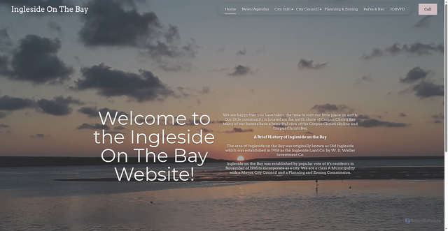 Security scan screenshot of https://inglesideonthebaytx.gov/