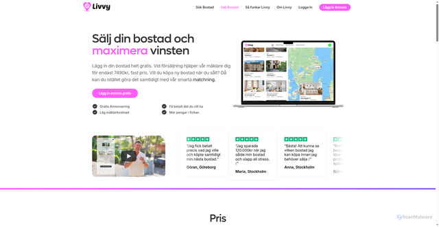 Security scan screenshot of https://livvy.se/