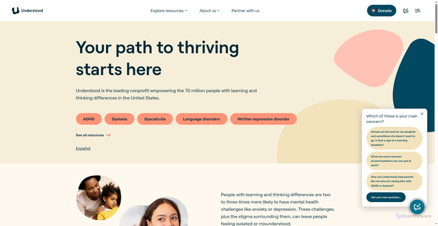 Security scan screenshot of https://www.understood.org