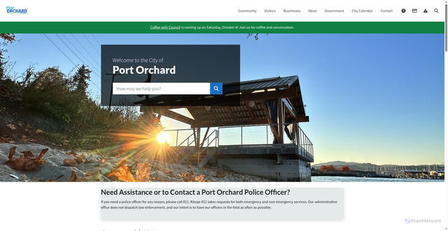 Security scan screenshot of https://portorchardwa.gov/