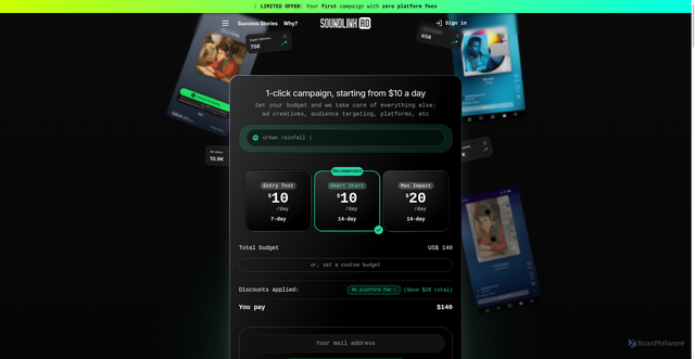 Security scan screenshot of https://sndl.ink/