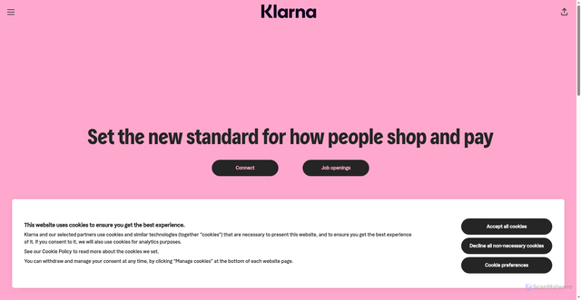 Security scan screenshot of https://klarnagroup.teamtailor.com/